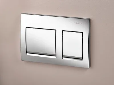 Plaque de déclenchement nouvelle génération Alpha25 square / Chromé brillant