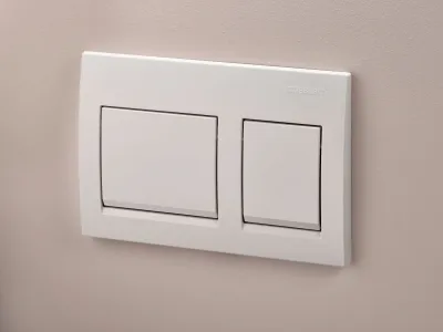Plaque de déclenchement nouvelle génération Alpha25 square / Blanc