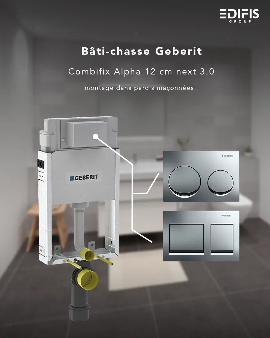 Geberit Combifix Alpha 12 cm Frame for Installation in Masonry Walls