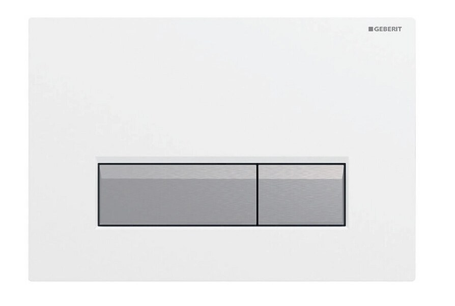 Plaque de déclenchement Sigma40 / Blanc alpin - aluminium brossé