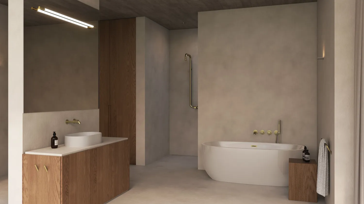 Deante Silia 208 mm Concealed Basin Mixer with Brushed Gold PVD