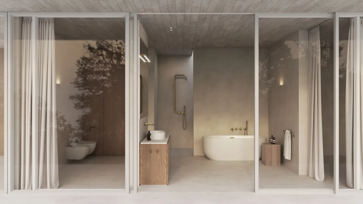 Mitigeur de lavabo encastré Deante Silia 208 mm sans bonde en PVD or brossé — vue 3