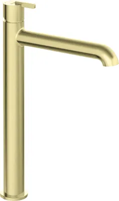 Mitigeur de lavabo rehaussé Deante Silia 265 sans bonde en PVD or brossé