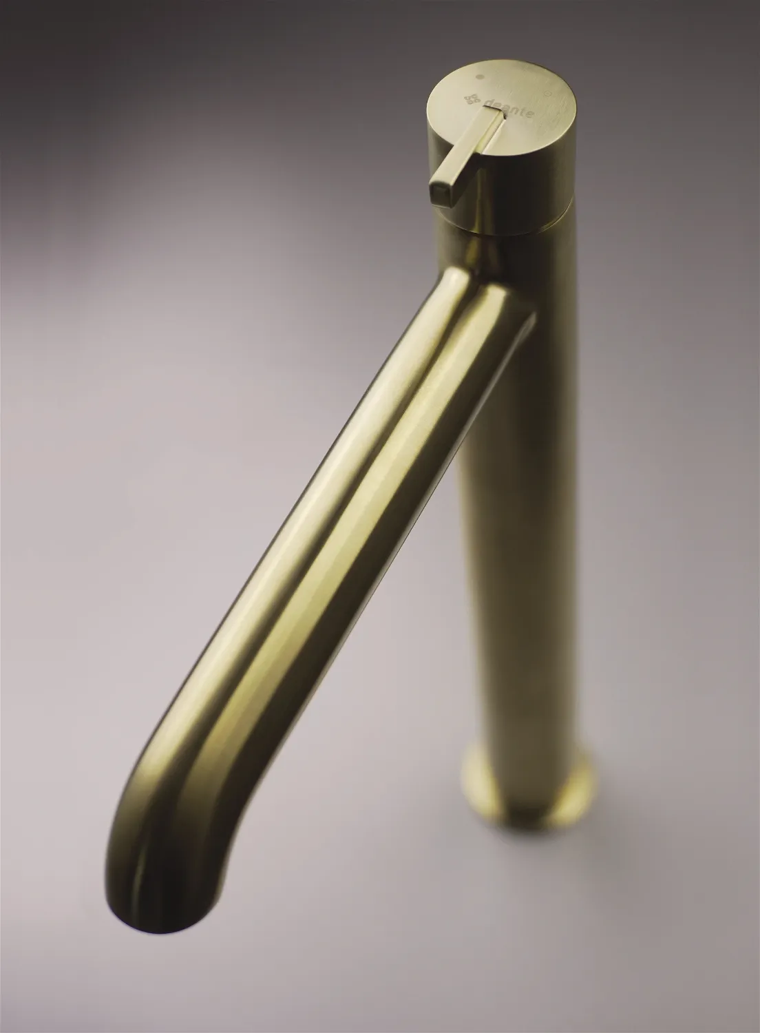 High-Height Basin Mixer Deante Silia 265 without Drain in Brushed Gold