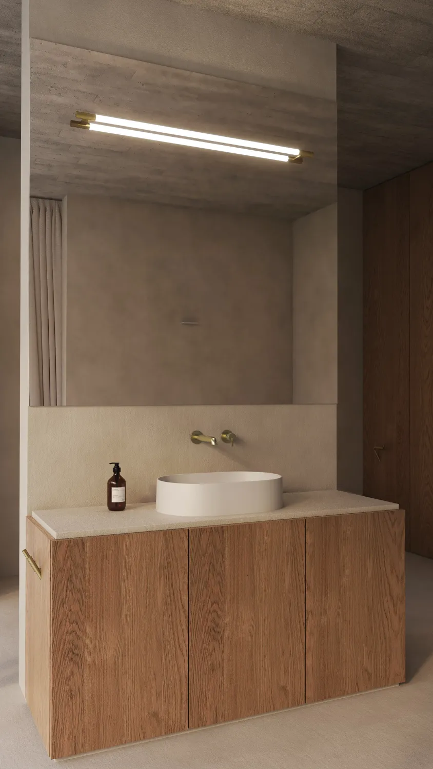 Mitigeur de lavabo encastré Deante Silia 208 mm sans bonde en PVD or brossé — vue 4