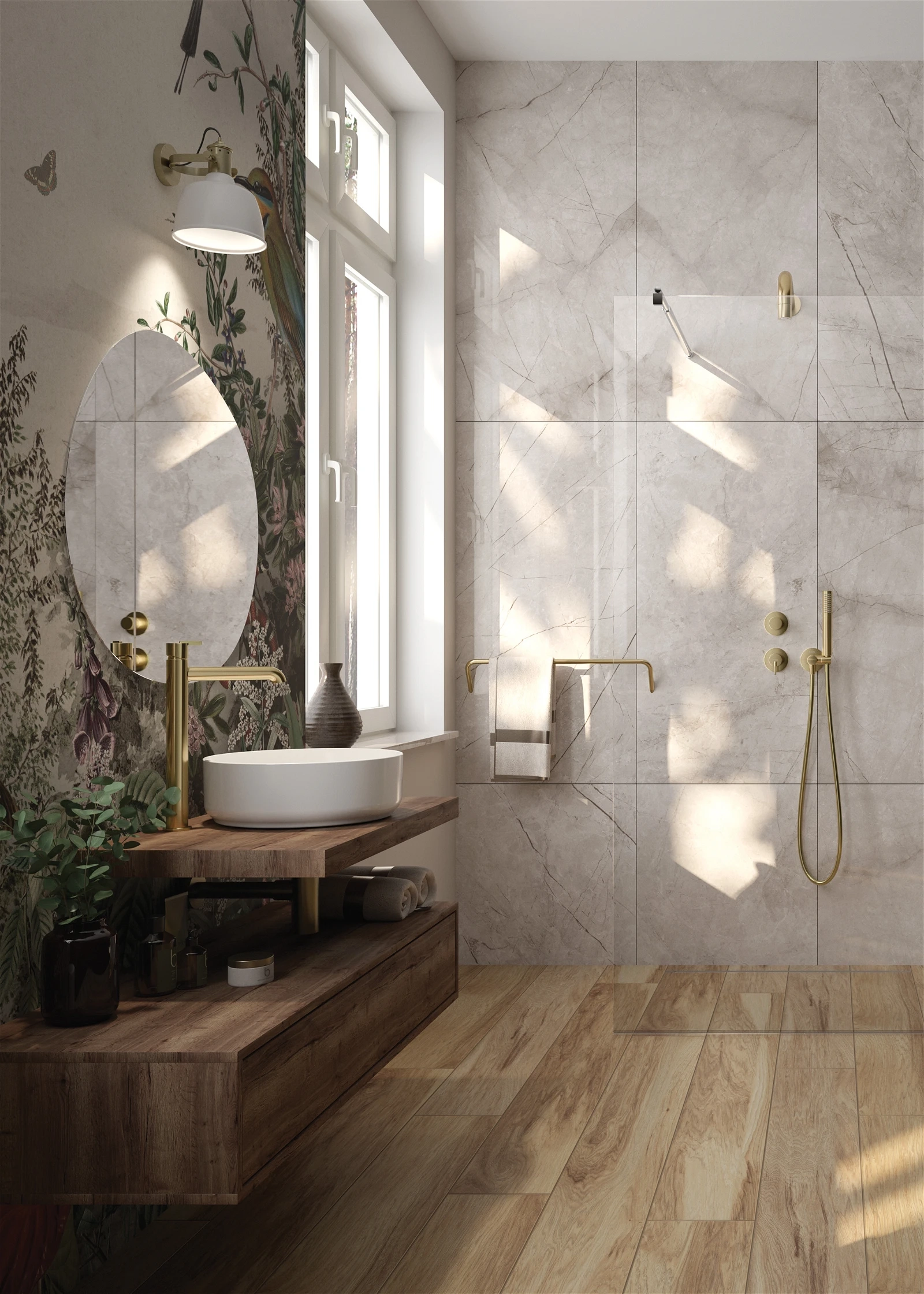 Mitigeur de lavabo rehaussé Deante Silia 265 sans bonde en PVD or brossé - vue 4