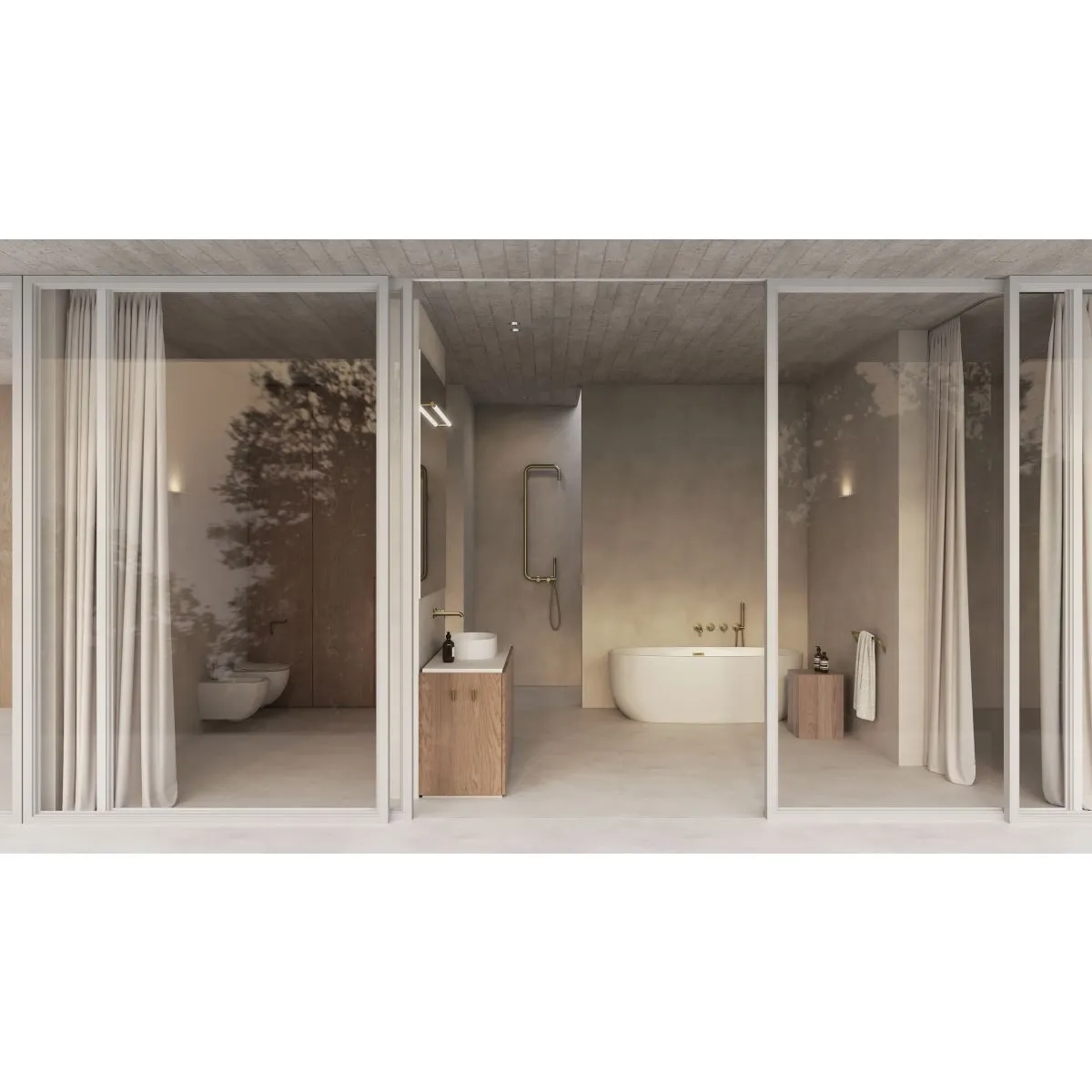 Mitigeur encastré de bain / douche 4 trous Deante Silia en PVD or brossé — vue 3