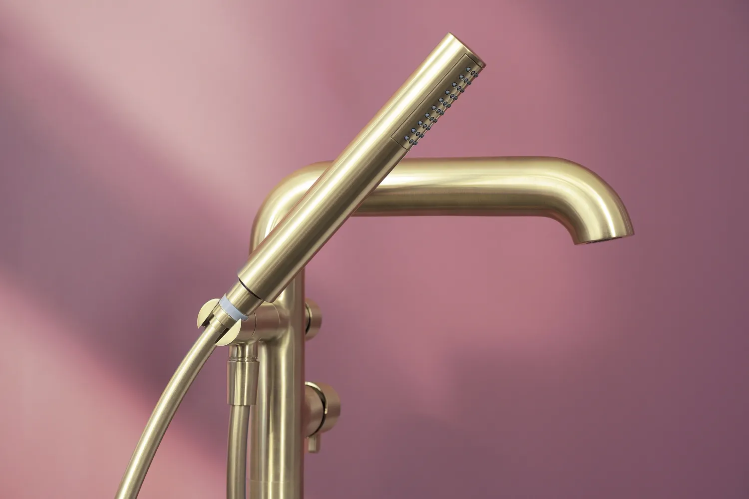 Bath/Shower Mixer Deante Silia for Floor Mounting in Brushed Gold