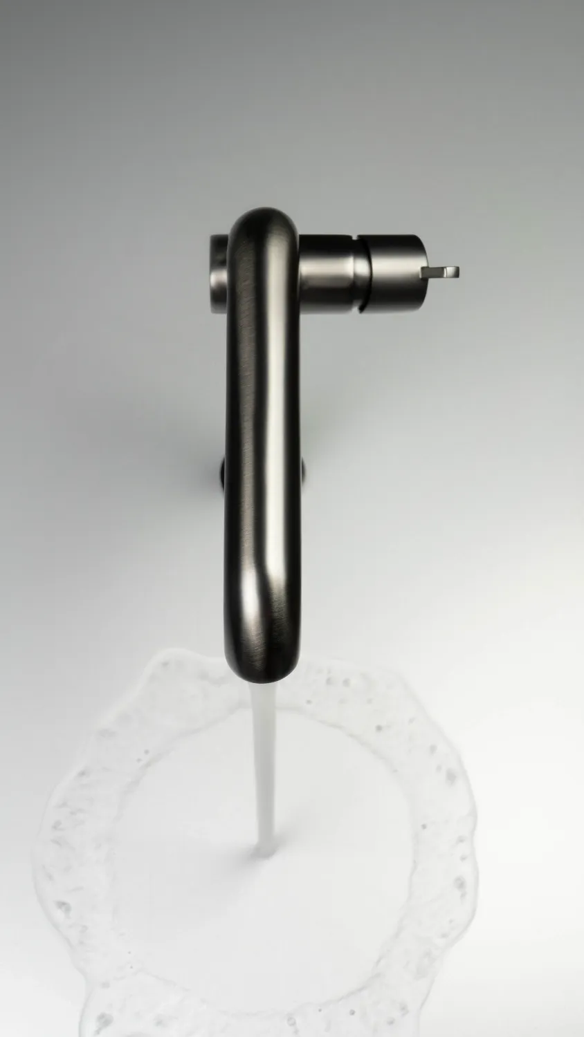 Mitigeur de lavabo rehaussé Deante Silia 265 sans bonde en titane — vue 4