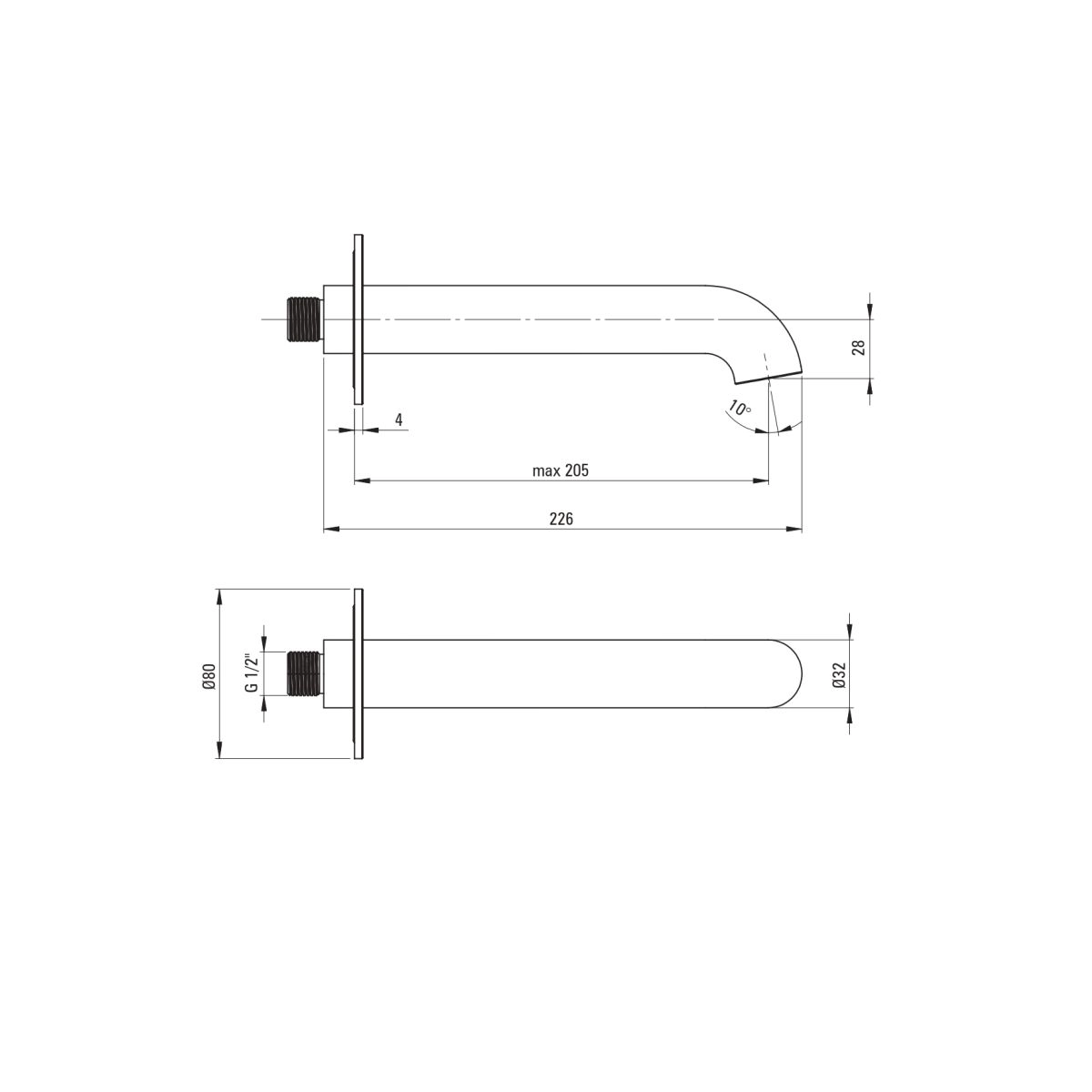 Mitigeur encastré de bain / douche 4 trous Deante Silia en PVD bronze brossé - vue 3