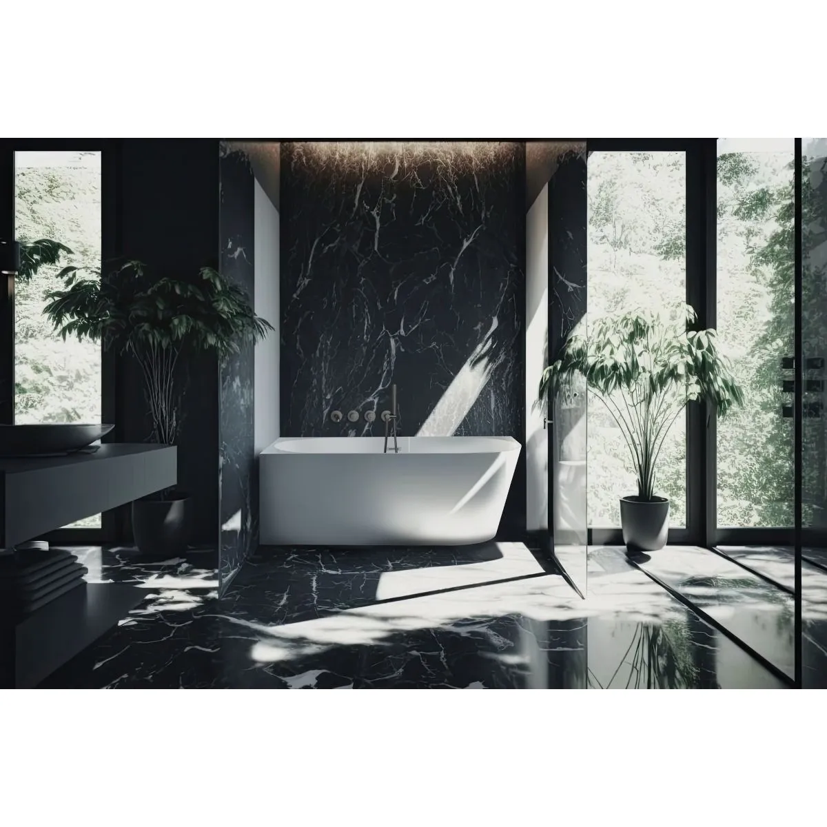 Built-in bath/shower mixer 4 holes Deante Silia in titanium