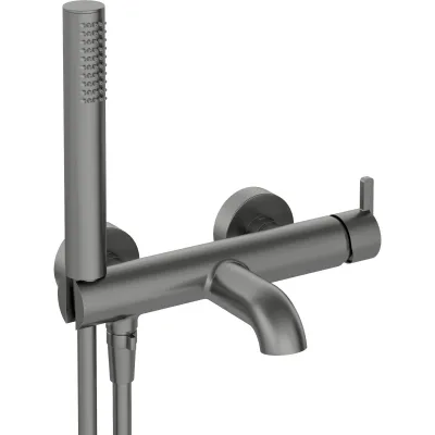 Mitigeur de bain / douche Deante Silia avec flexible et douchette à main en titane