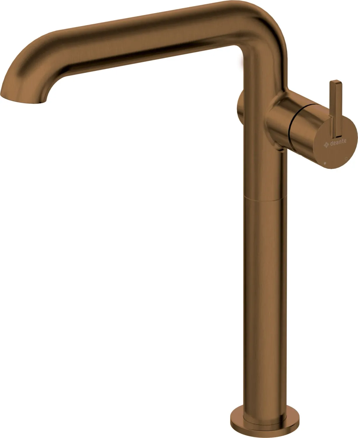 High-Rise Basin Mixer Deante Silia 265 without Waste in Brushed Bronze PVD
