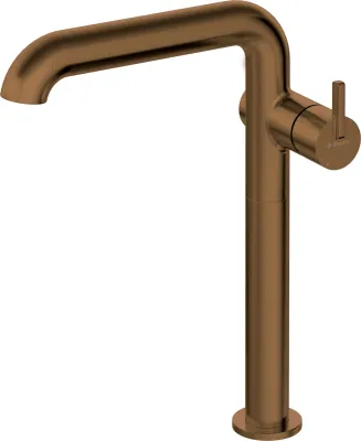 High-Rise Basin Mixer Deante Silia 265 without Waste in Brushed Bronze PVD