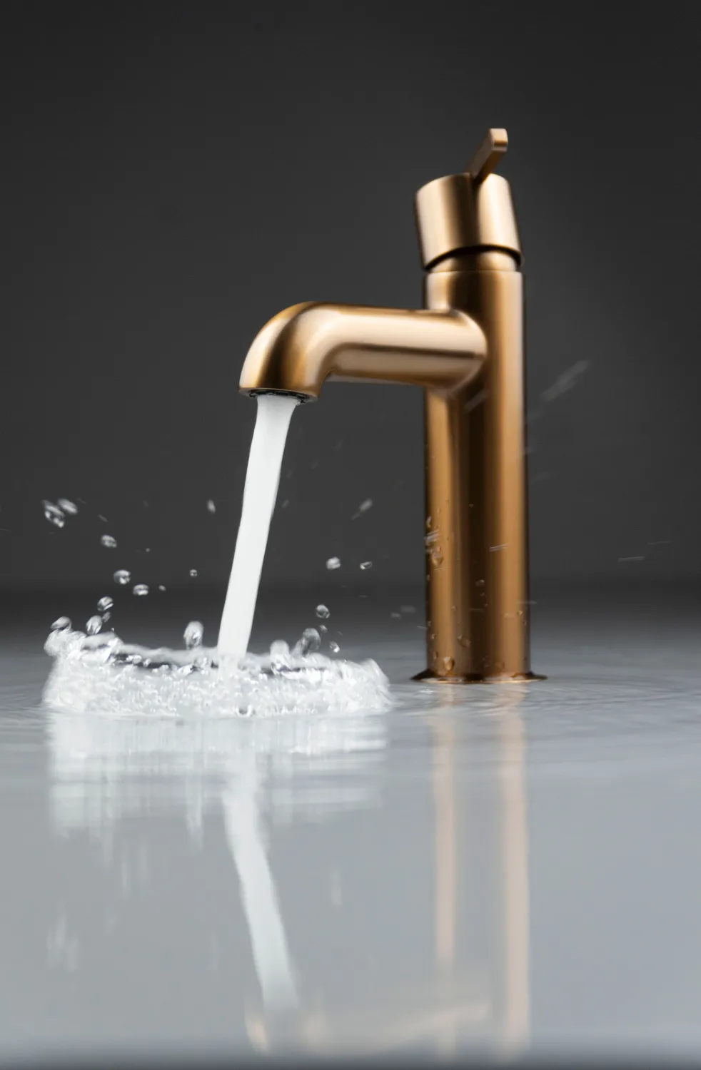 Mitigeur de lavabo Deante Silia 100 sans bonde en PVD bronze brossé — vue 3