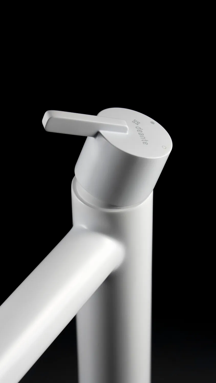 High-Rise Basin Mixer Deante Silia 265 without Waste in Matte White