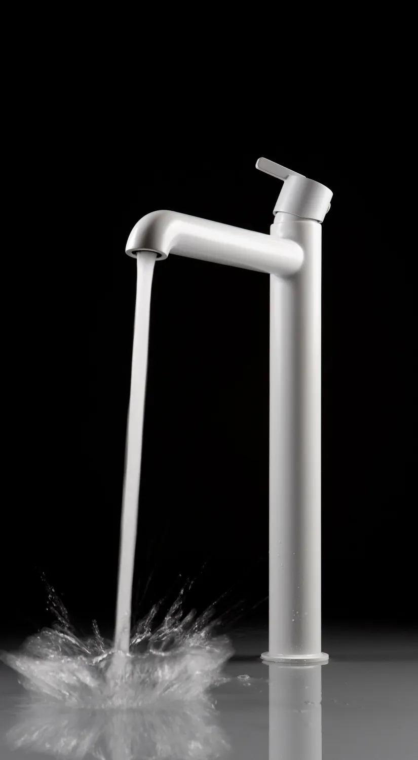 Mitigeur de lavabo rehaussé Deante Silia 265 sans bonde en blanc mat — vue 3