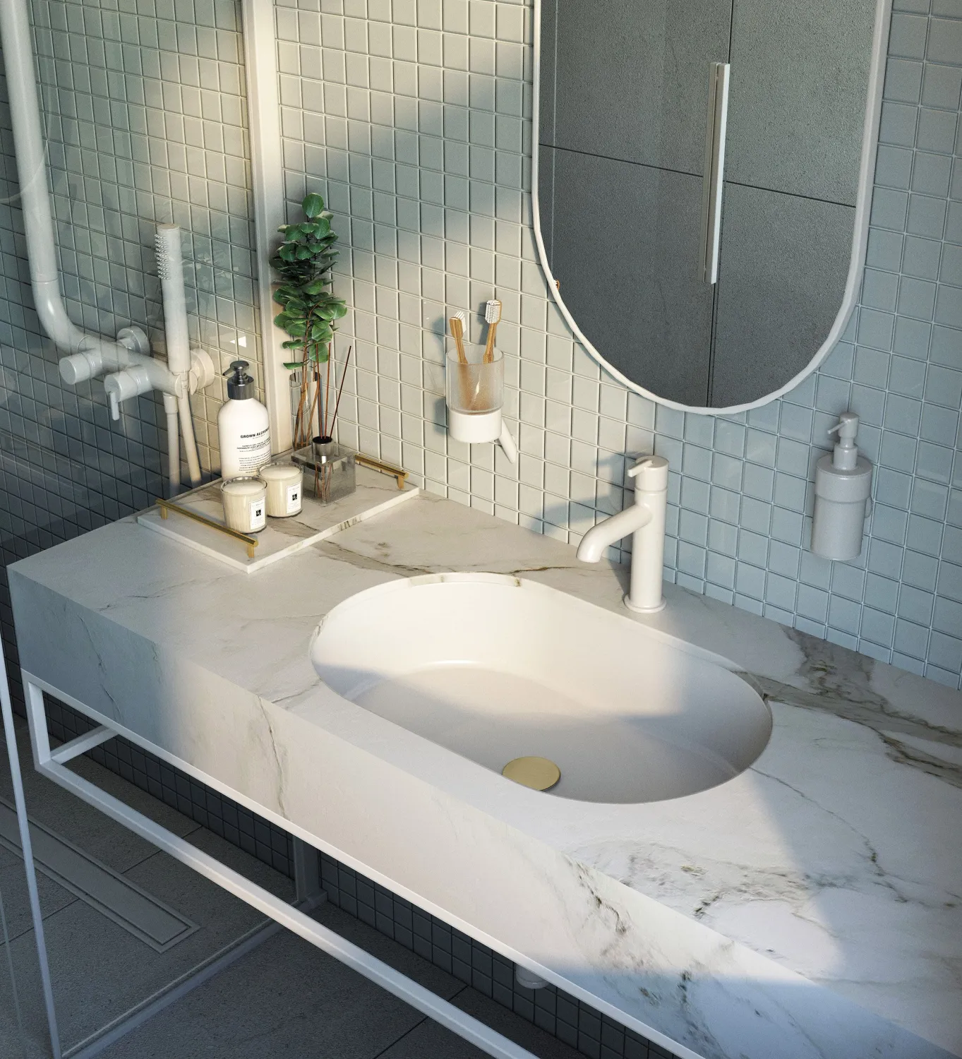Mitigeur de lavabo Deante Silia 100 sans bonde en blanc mat — vue 3