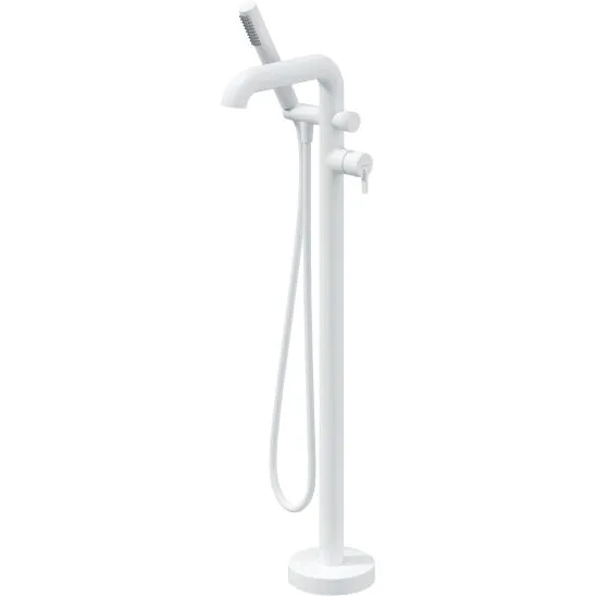Bath/Shower Mixer Deante Silia for Floor Installation in Matte White