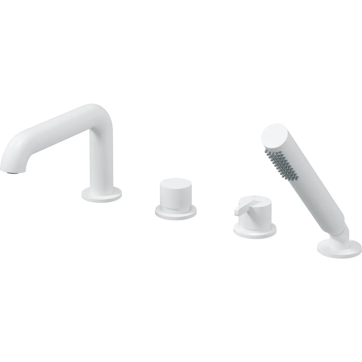 4-Hole Faucet for Bathtub Edge Installation Deante Silia in Matte White