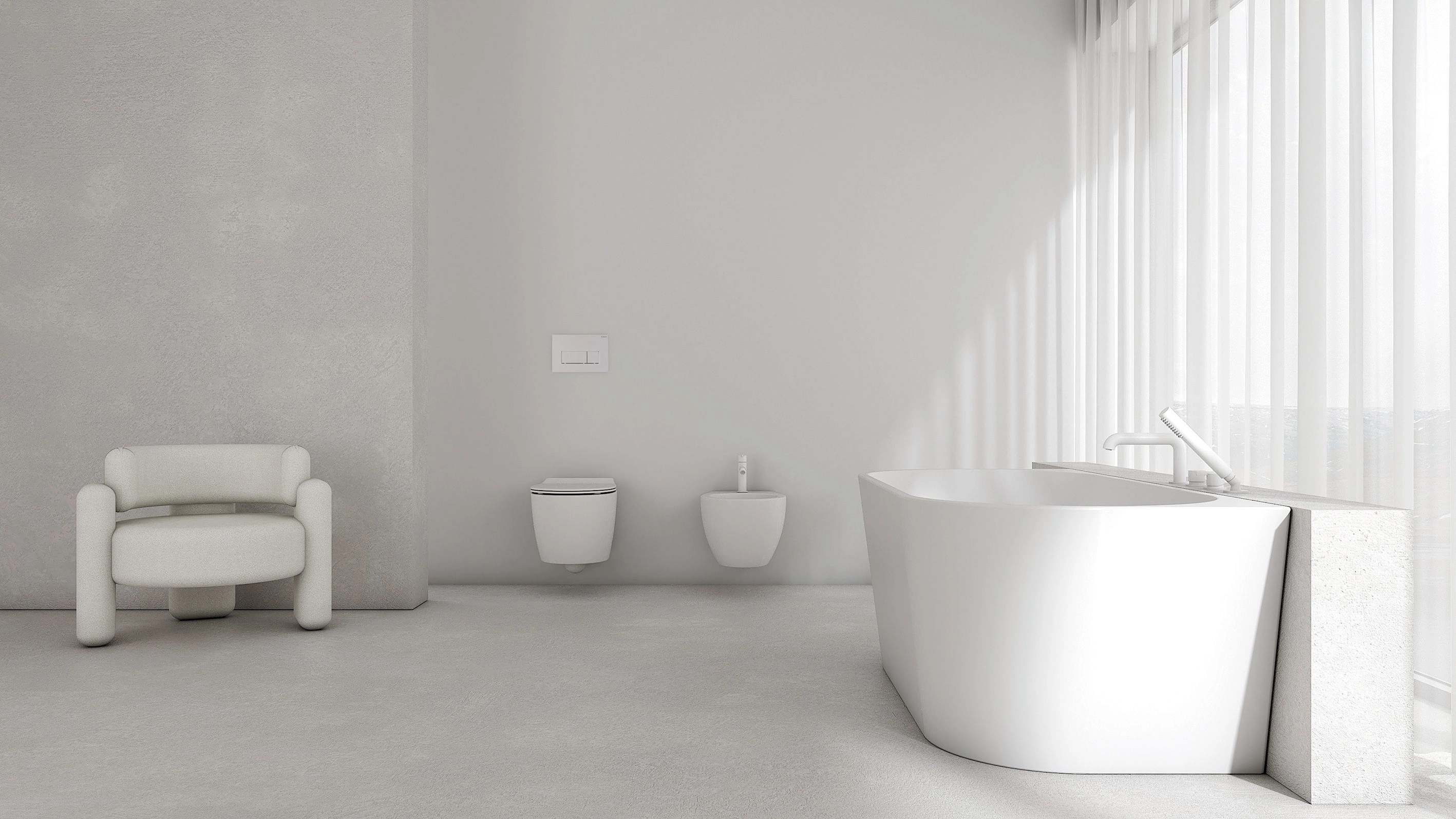 Mitigeur 4 trous pour montage sur bord de baignoire Deante Silia en blanc mat - vue 3