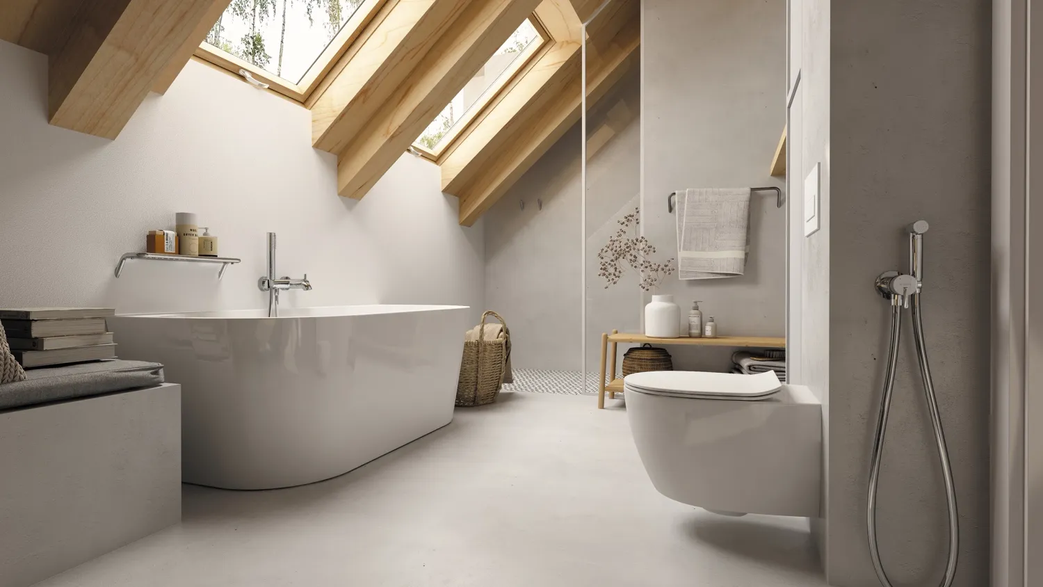 Bath/Shower Mixer Deante Silia with Flexible Hose and Chrome Hand Shower