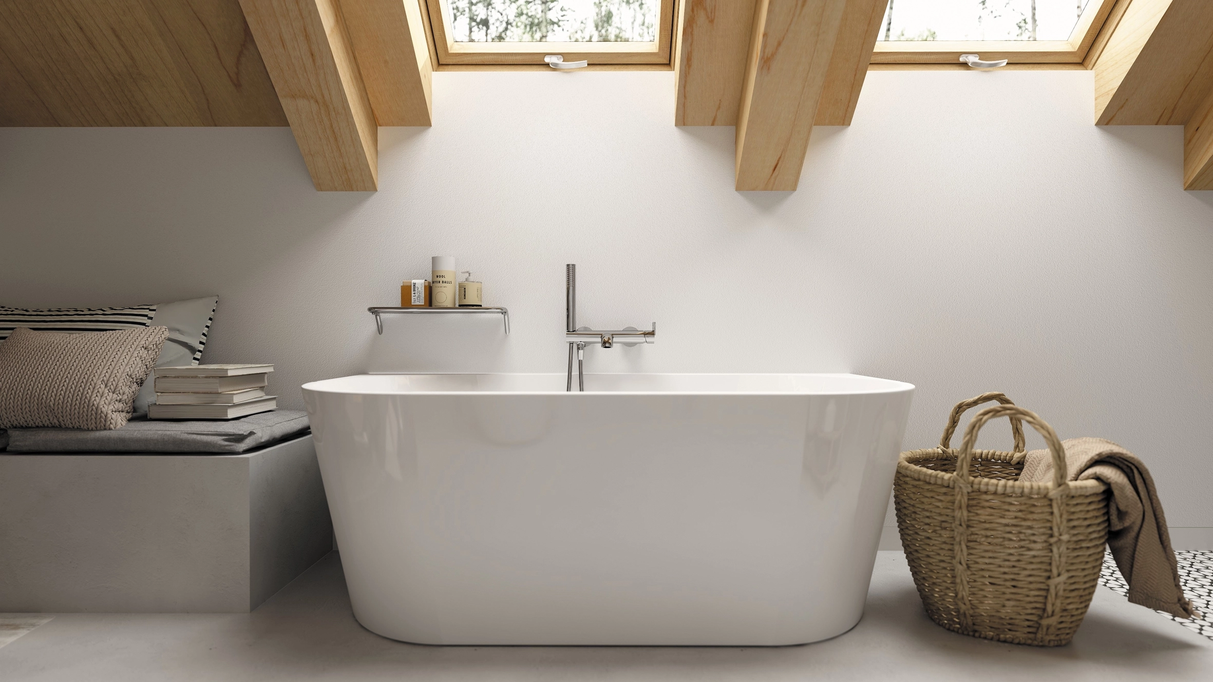Mitigeur de bain / douche Deante Silia avec flexible et douchette à main en chromé - vue 3