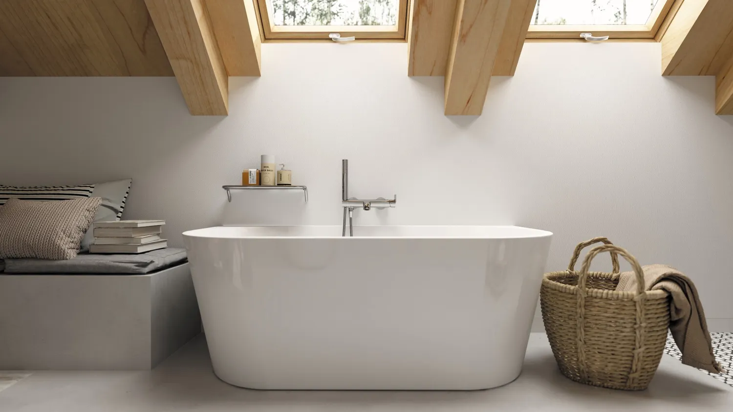 Mitigeur de bain / douche Deante Silia avec flexible et douchette à main en chromé — vue 3