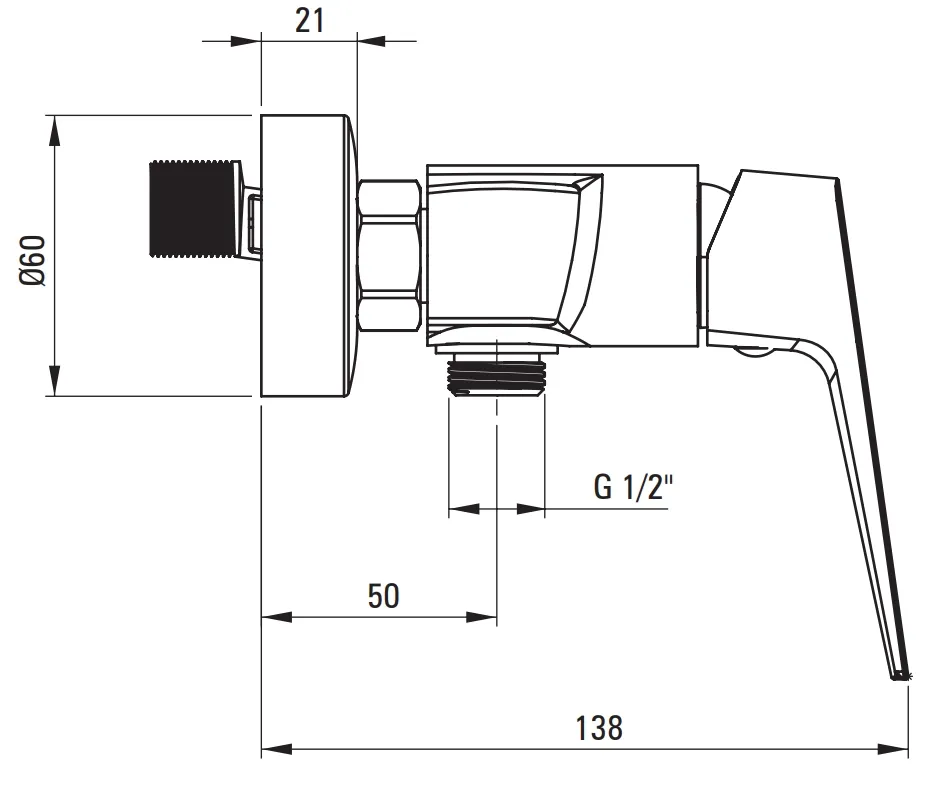 Titanium Shower Mixer Deante Blur