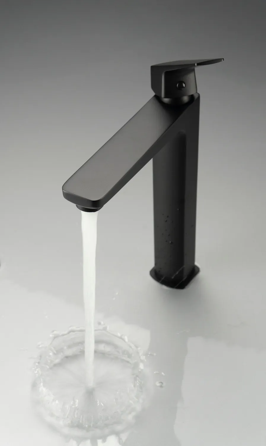 Deante Blur 226 High Basin Mixer without Waste in Matte Black