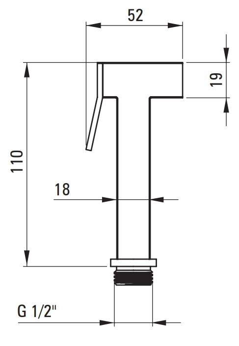 Ensemble hygiénique de WC avec mitigeur encastré Deante Blur en noir mat avec flexible de 120 cm - vue 2
