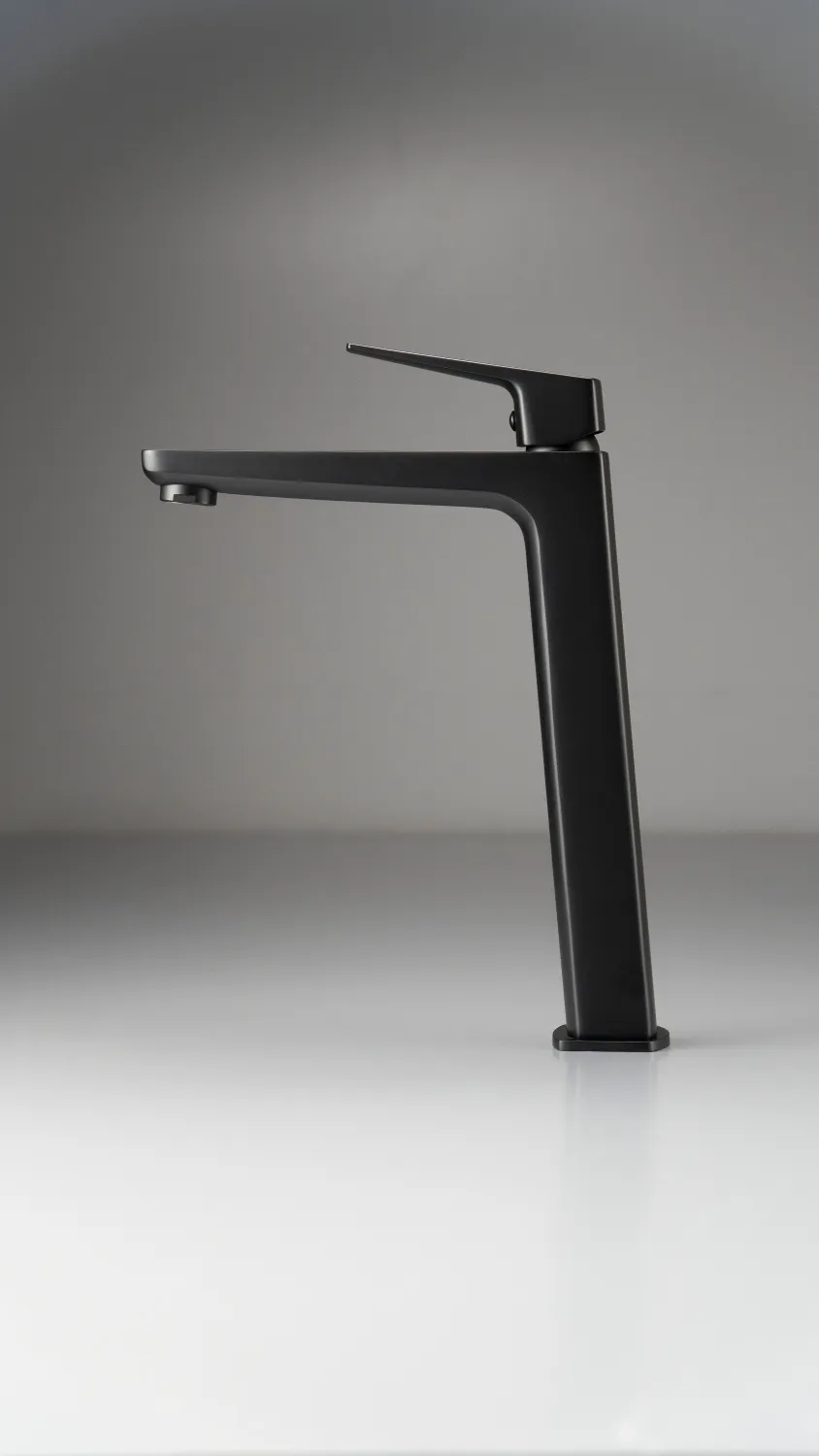 Mitigeur de lavabo rehaussé Deante Blur 226 sans bonde en noir mat — vue 5