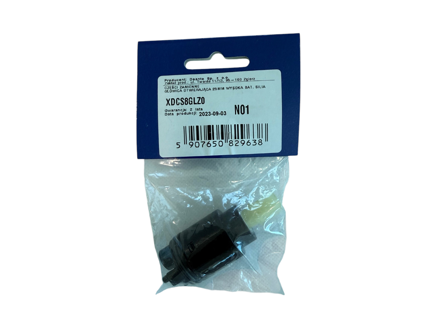 Cartouche céramique Deante 25 mm pour robinet mitigeur BQS SILIA, noire, sous emballage.