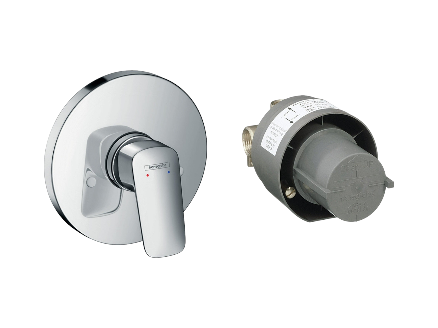 Set de finition pour mitigeur de douche encastré Hansgrohe Logis avec corps d&#39;encastrement