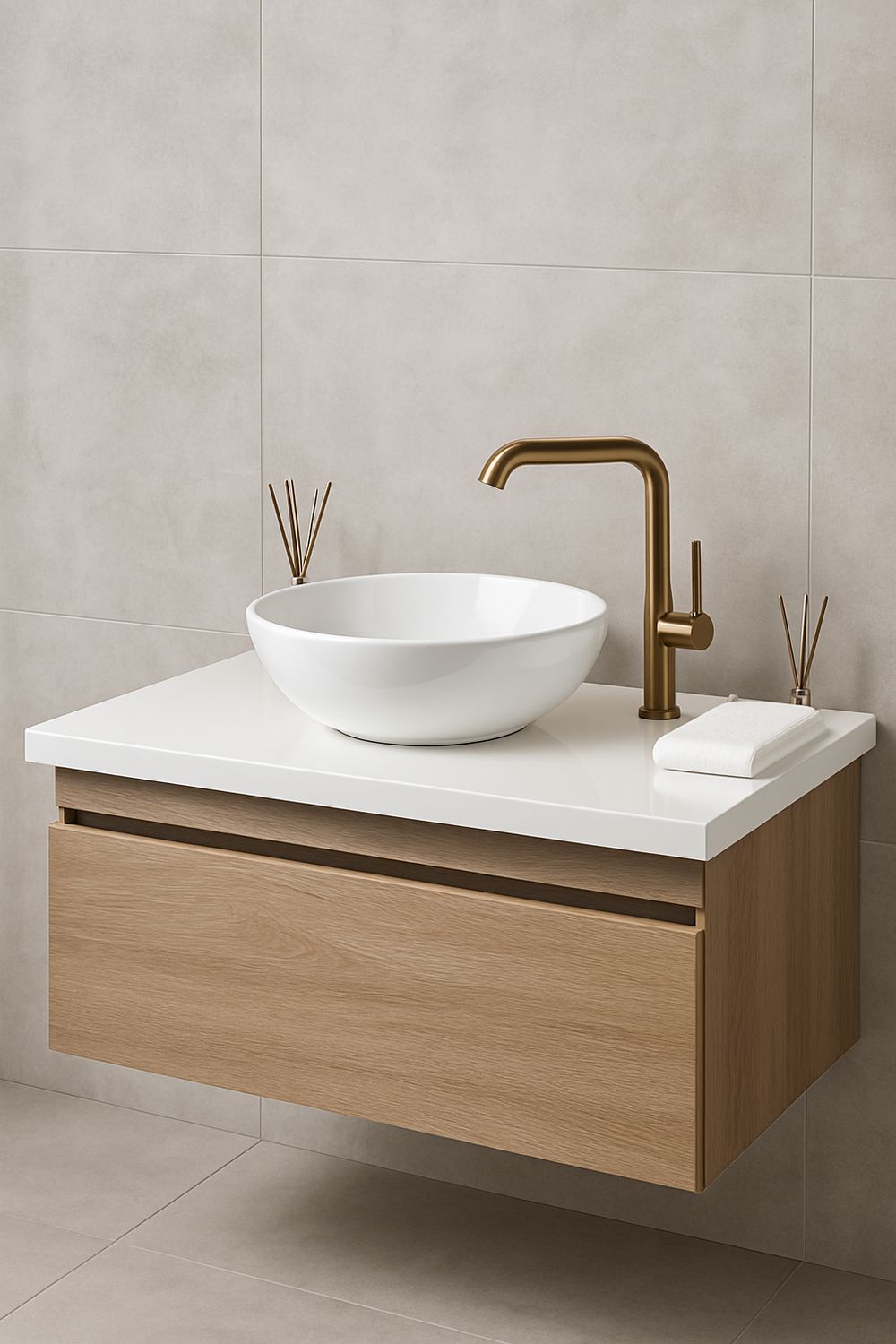 Meuble de salle de bains Stone 90 cm à un tiroir (sans vasque)