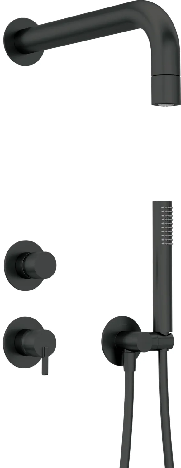 Deante Silia Concealed Shower Set with Fixed Matte Black Shower Head