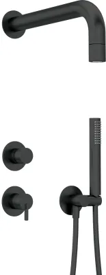 Deante Silia Concealed Shower Set with Fixed Matte Black Shower Head
