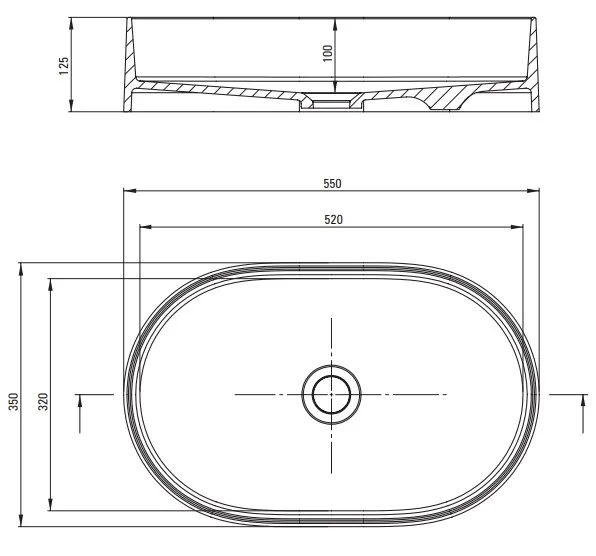 Vasque à poser ovale Deante Silia 55 x 35 cm en anthracite métallisé — vue 5