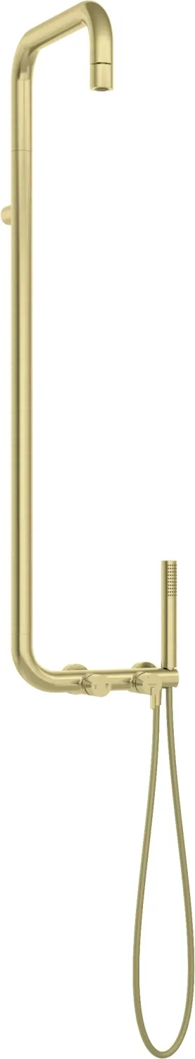 Shower Column Deante Silia with brushed gold PVD shower mixer