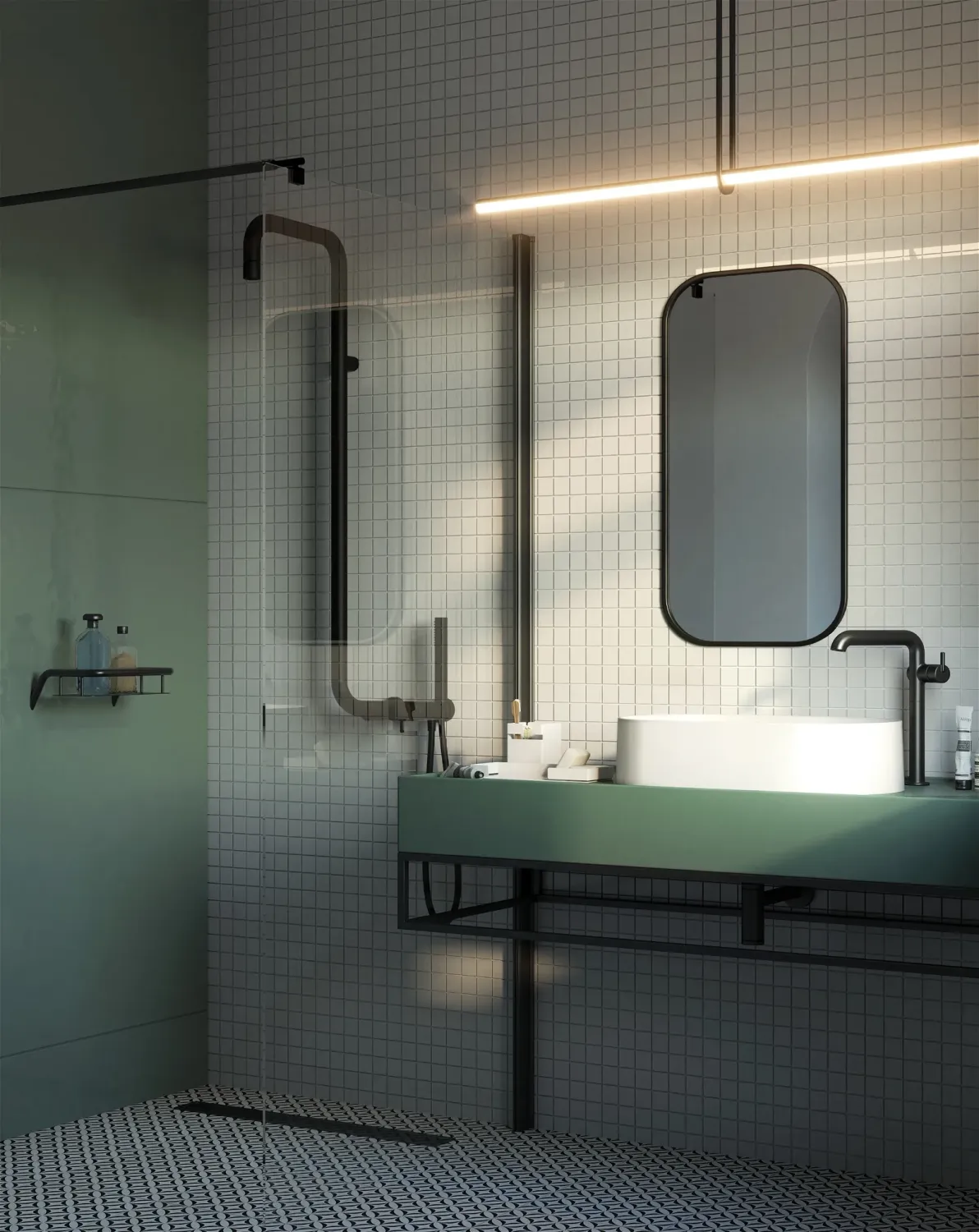 Colonne de douche Deante Silia avec mitigeur de douche en noir mat