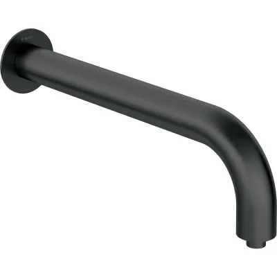 Bras de douche mural Deante Silia 380 mm avec rosace ronde en noir mat