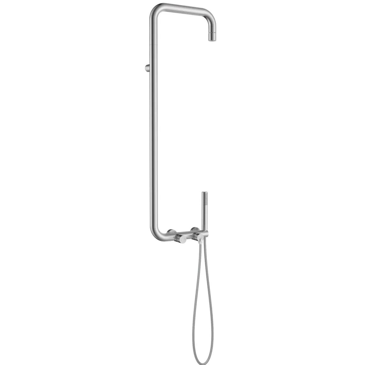 Deante Silia Shower Column with Brushed Stainless Steel Shower Mixer