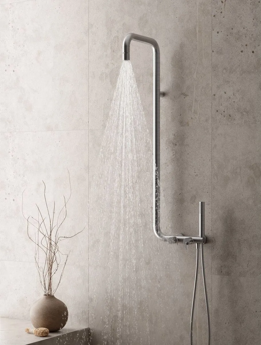 Colonne de douche Deante Silia avec mitigeur de douche en acier inoxydable brossé — vue 2
