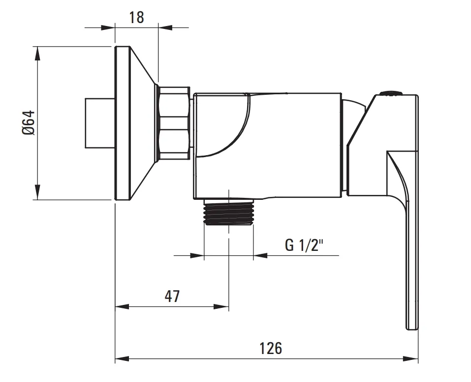 Chrome Wall-Mounted Toilet Mixer Deante Alpinia