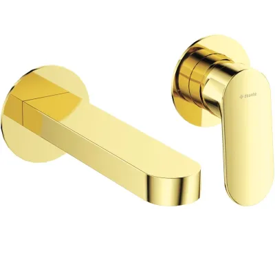Deante Alpinia 154 mm Built-in Basin Mixer without Waste in Polished Gold