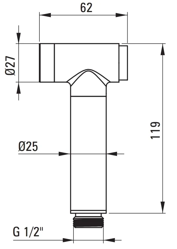 Ensemble hygiénique de WC avec mitigeur encastré Deante Alpinia en PVD doré poli avec flexible de 120 cm — vue 3