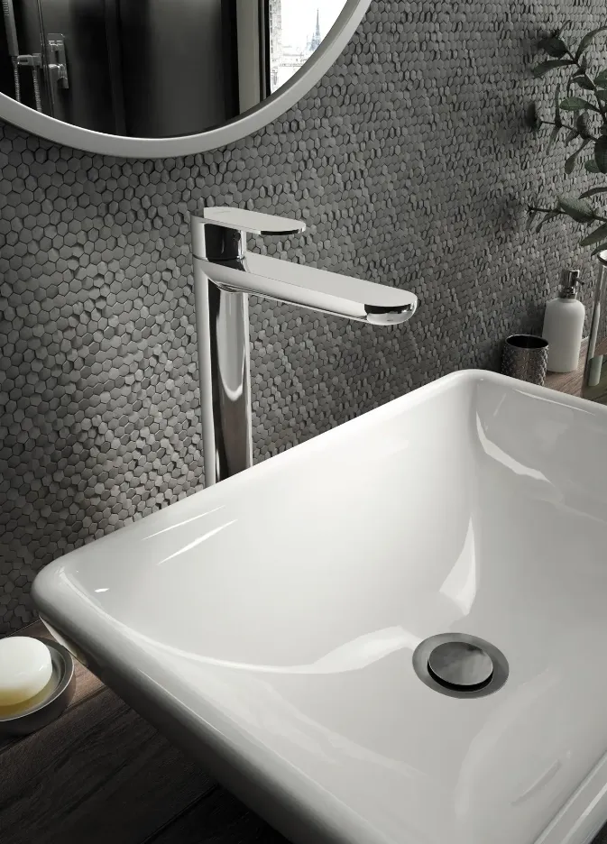Mitigeur de lavabo rehaussé Deante Alpinia 273 sans bonde en chromé — vue 3