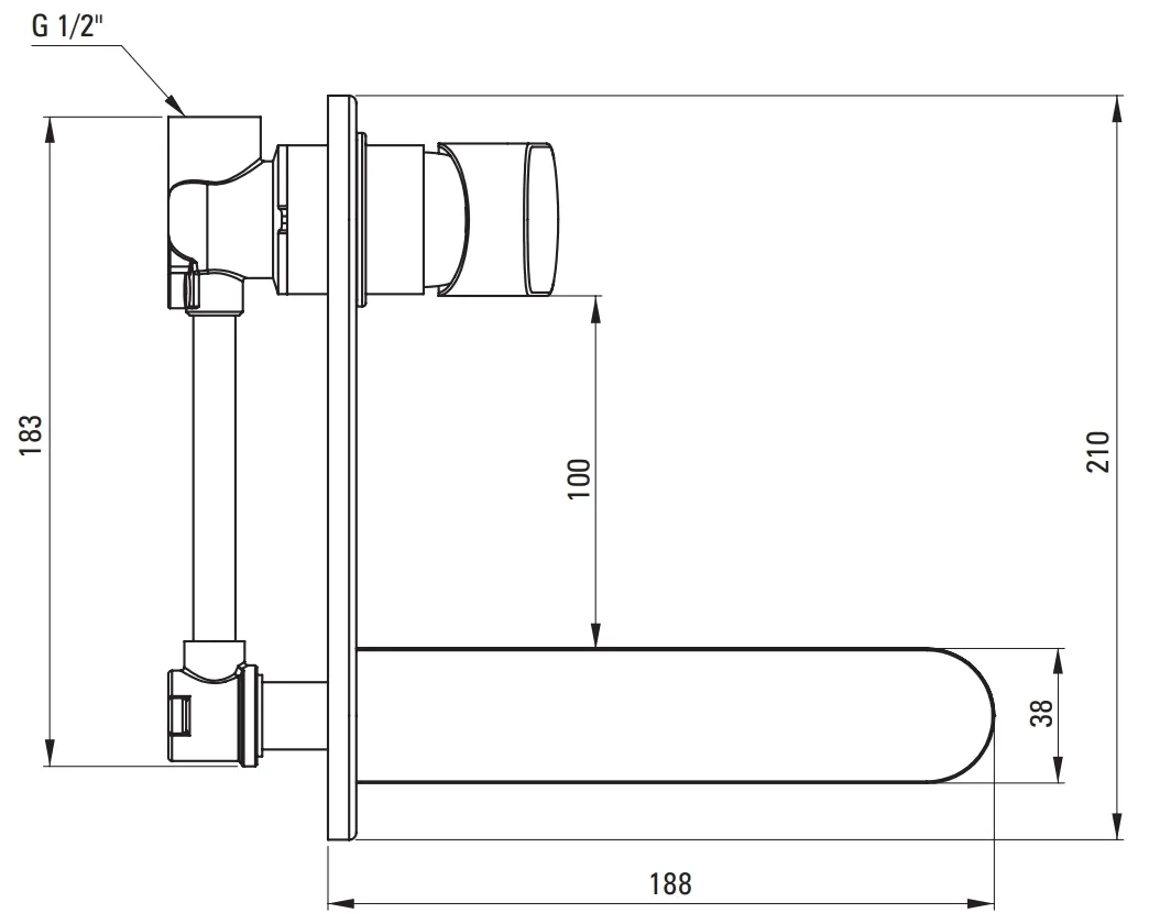 Mitigeur de lavabo encastré Deante Alpinia 153 mm sans bonde en chromé — vue 5