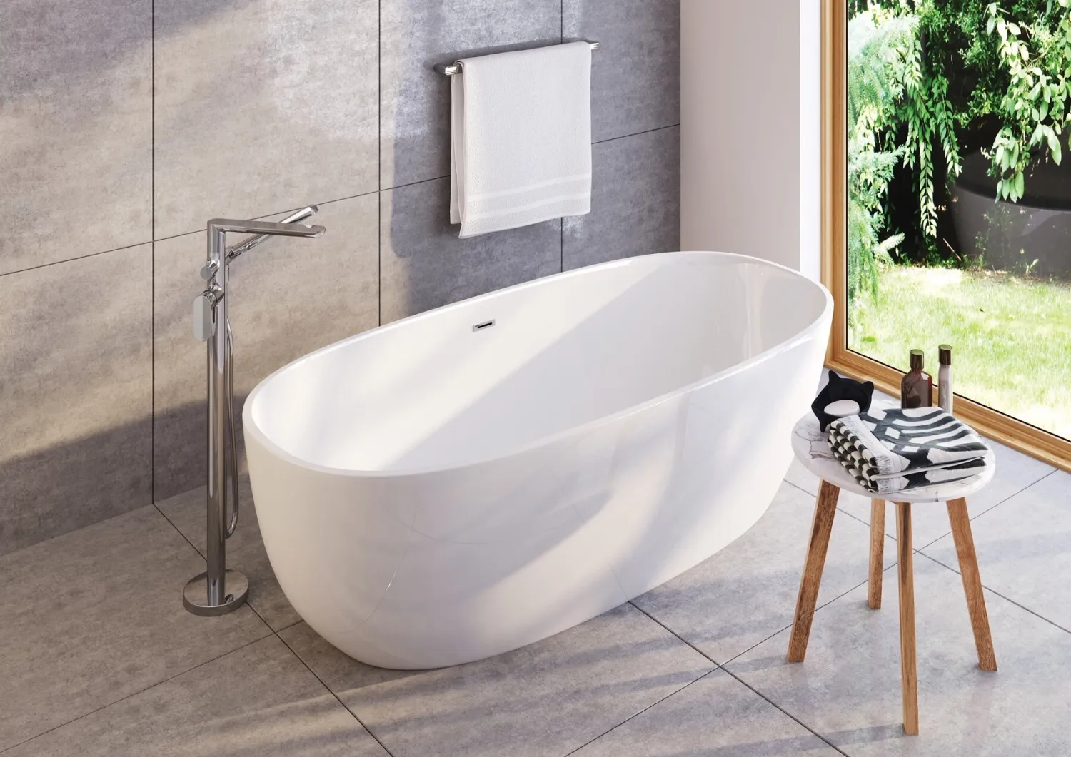 Mitigeur de bain / douche Deante Alpinia pour montage au sol en chromé — vue 3