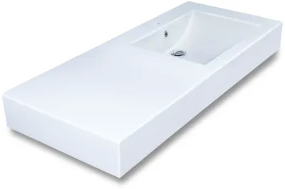 Plan-vasque Spazio 100 cm décentré
